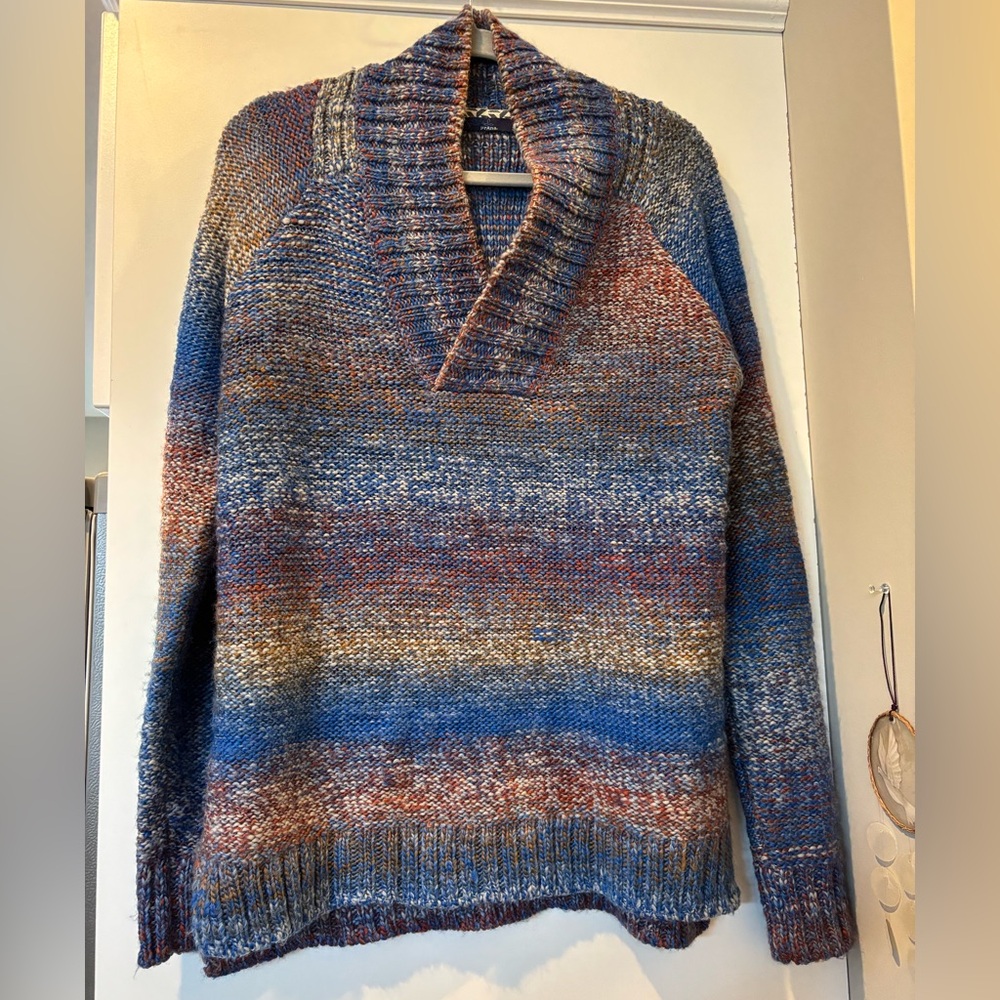 Prana Multicolor Knit Oversized wool blend Sweater NWOT size S